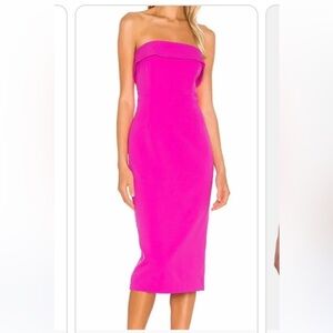 Bardot Zorianna Strapless Dress Hot Pink NWT